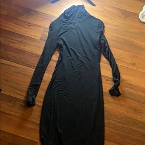 Black turtle neck dress
